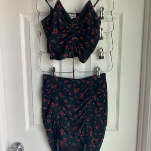 Justice Red Black Bubble Midi Skirt Cocktail